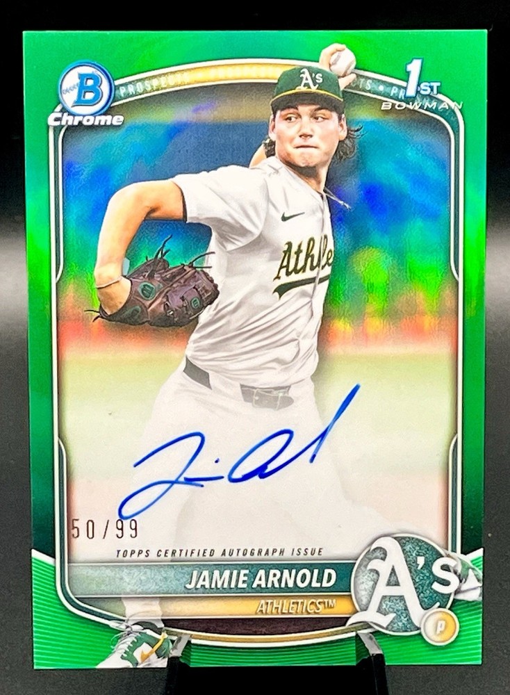 2025 Bowman Draft Chrome Jamie Arnold Green Refractor Auto Color Match 50/99