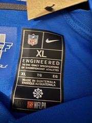 Nike Detroit Lions NFL TeSlaa #18 Jersey Blue Silver White Football XL