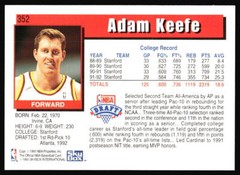 1992-93 Hoops Adam Keefe Rookie #352 Atlanta Hawks
