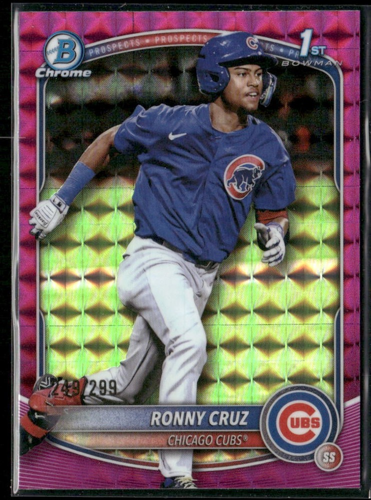 Ronny Cruz 1st 2025 Bowman Chrome #BCP-213 Prospects Fuchsia Geometric #/299