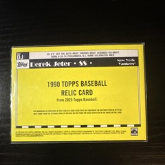 Topps 2025 Series 1 Derek Jeter New York Yankees Relic #T90R-DJ Insert