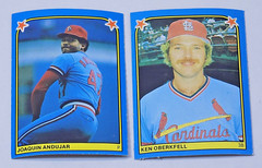 Lot of (2) 1983 Fleer ST. LOUIS CARDINALS Baseball Stickers #7 8 KEN OBERKFELL