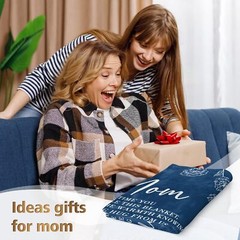 Blanket Gifts for Mom, Mom Birthday Gifts, Warm 50 x 60 inch, Blue