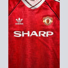 Genuine Manchester United 1990-92 Home Shirt M Adidas Trefoil Sharp Vintage
