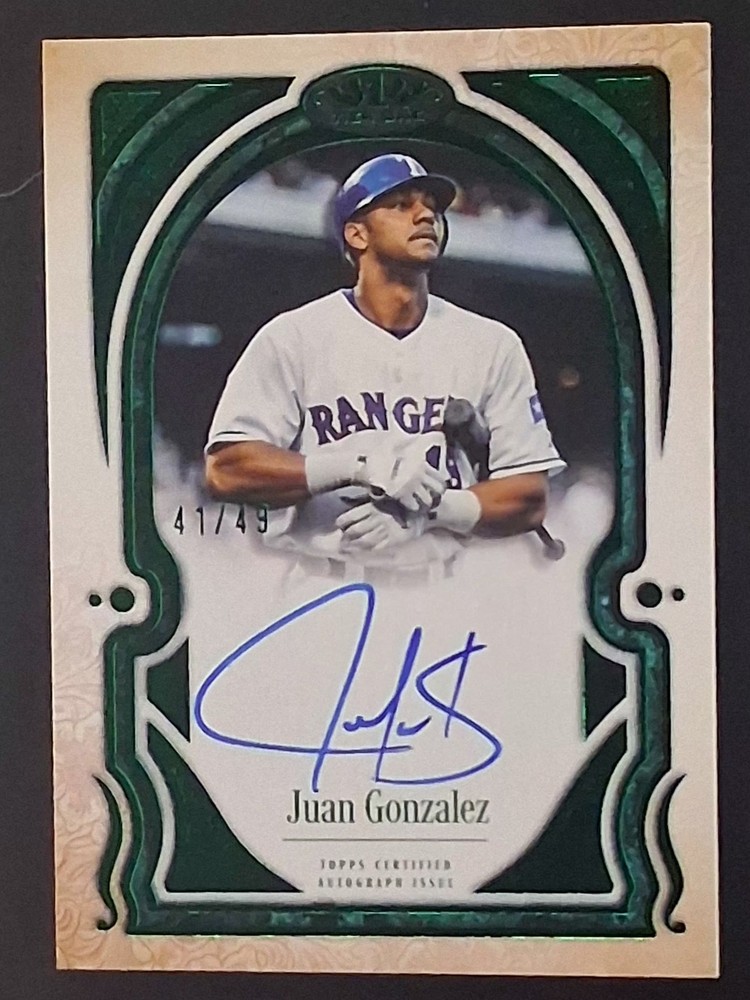 2026 Topps Tier One #TITA-JG Juan Gonzalez Talent AUTO On Card Green 41/49