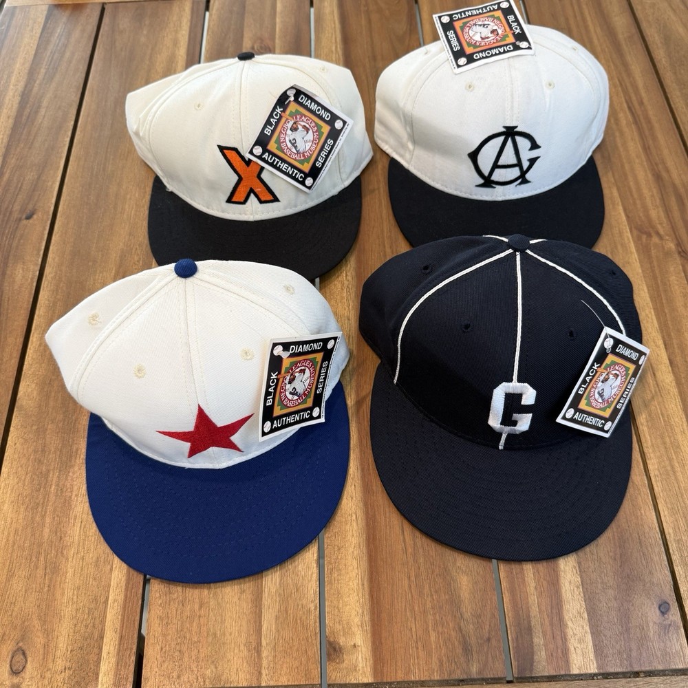 4 American Needle Black Diamond Negro League Fitted Hats 7 1/4 NOS New With Tags