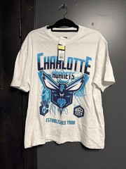 NBA Charlotte Hornets Buzz City Established 1988 Graphic T-Shirt White M NWT