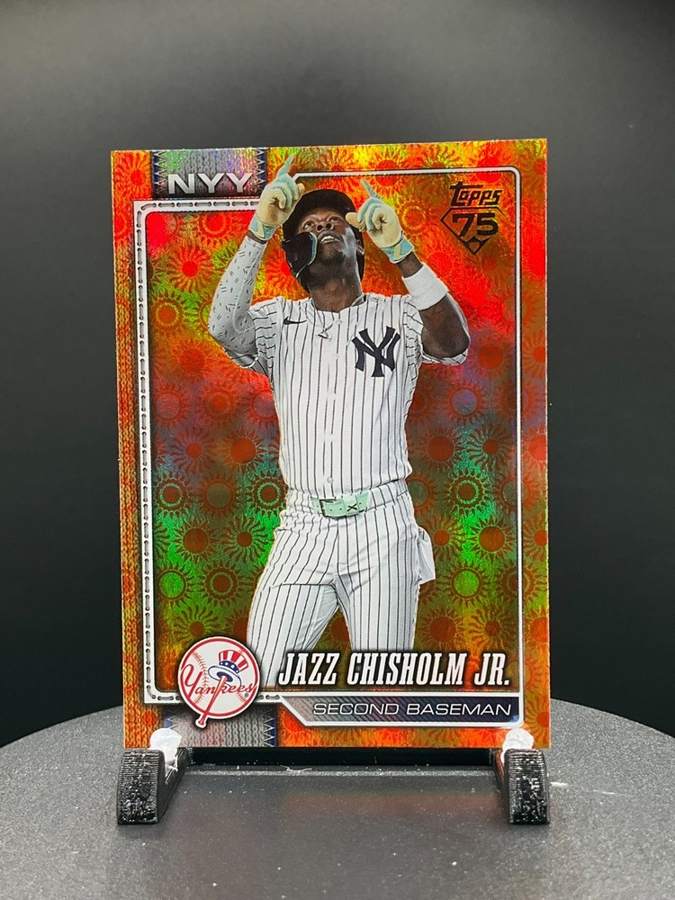 2026 Topps Series 2 Orange « SUN » Holo Foil Parallel #393 Jazz Chisholm Jr., New