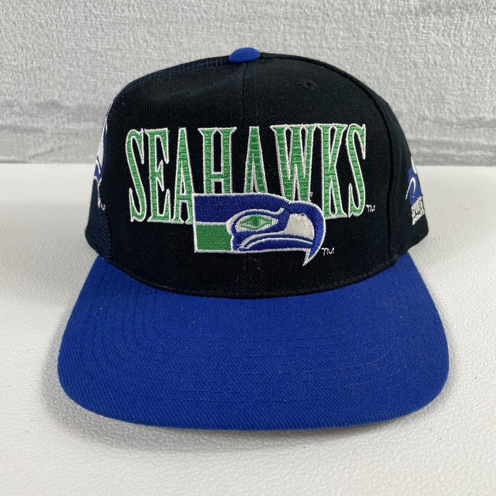 Seattle Seahawks Hat Sports Specialties Black Laser Shadow Baseball Cap Vintage