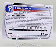 2025 Bowman Draft Chrome Cody Bowker #BDC-140 Refractor