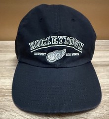 Vintage Detroit Red Wings Cap Hat SnapBack Sports Specialties Black Hockey Town