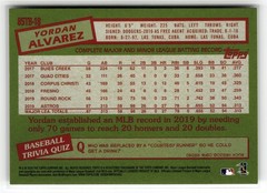 Yordan Alvarez 2020 Topps Update 1985 35th Anniversary Houston Astros #85TB-18