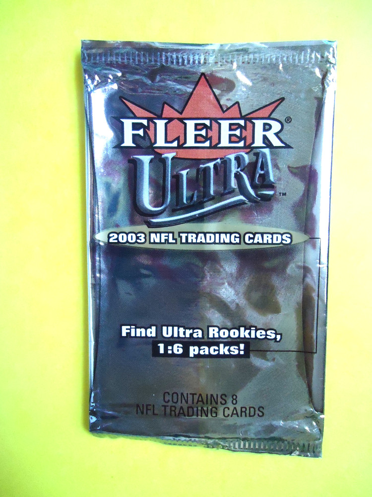 2003 Fleer Ultra Football empty card wrapper – NFL – 8 cards