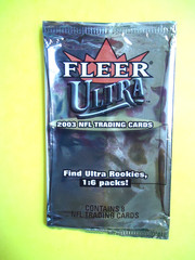 2003 Fleer Ultra Football empty card wrapper – NFL – 8 cards