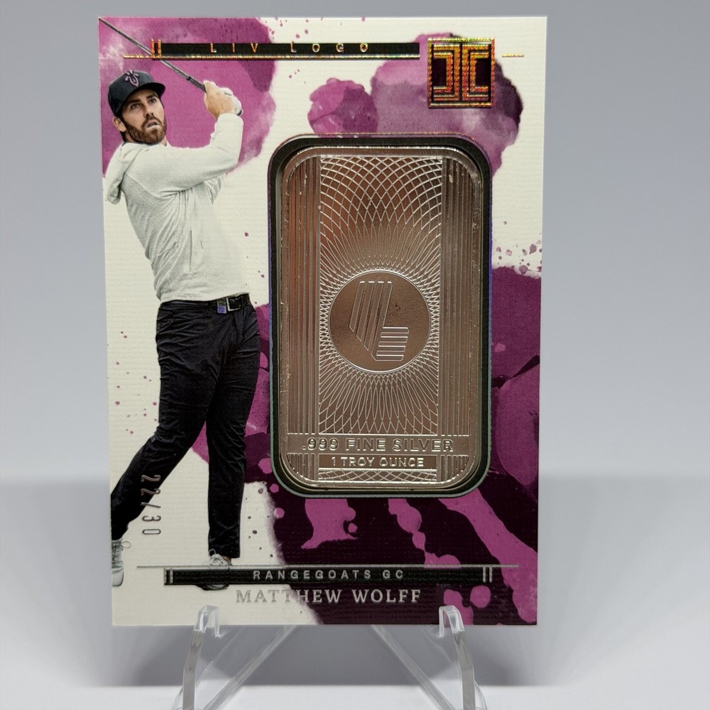 2025 Panini Impeccable Liv Golf – Liv Logo Matthew Wolff 1 Ounce Silver Bar /30