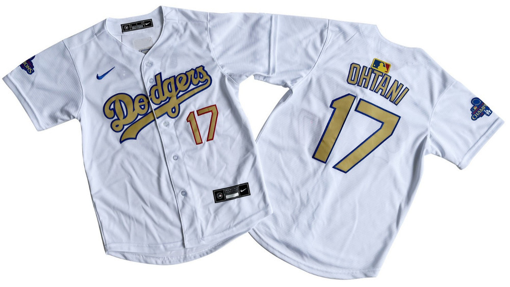​​Tariffs​ Free! YOUTH&rsquo;S Dodgers #17 Shohei Otani 2025 Collection White Jersey.