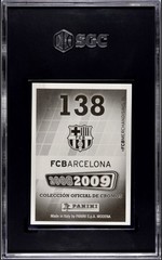 Lionel Messi 2008-09 Panini FC Barcelona Autografo #138 SGC 9 Mint Auto POP 1