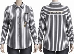 New Orleans Saints Shirt Womens XL Gray White Striped Wear By Erin Andrews NFL