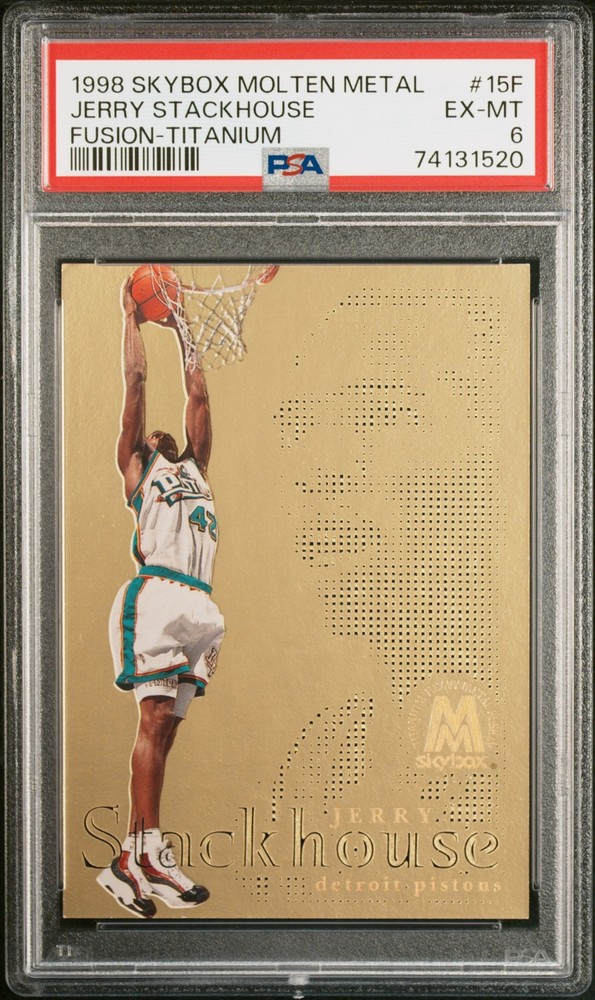 1998 SKYBOX MOLTEN METAL FUSION TITANIUM #15F JERRY STACKHOUSE PSA 6