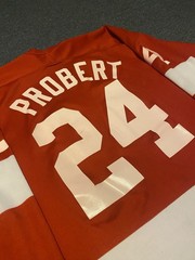 Bob Probert 1980s Detroit Red Wings Hockey Jersey CCM Cosby Size Large Flaws