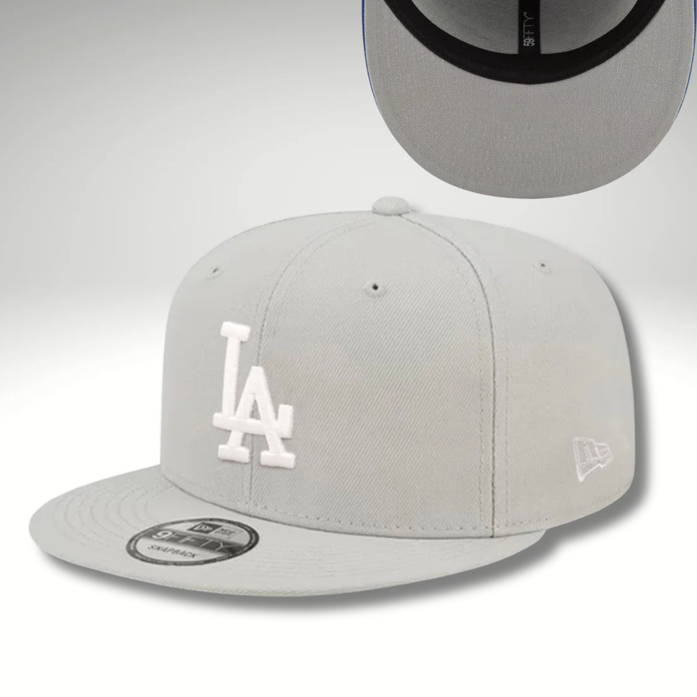 New Era 9FIFTY Snapback Hat MLB LA Dodgers Light Gray- Men&rsquo;s Adjustable Cap