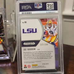 Panini Prizm Draft Picks 2020 Joe Burrow #105 Blue Wave Prizm /299 RC PSA 9