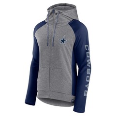 Dallas Cowboys Fanatics Branded Women&rsquo;s Blind Side Full Zip Hoodie -Gray