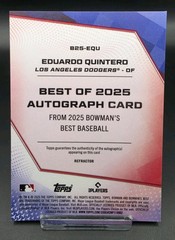 2025 Bowman&rsquo;s Best – Best of 2025 Autographs Eduardo Quintero #B25-EQU Refractor