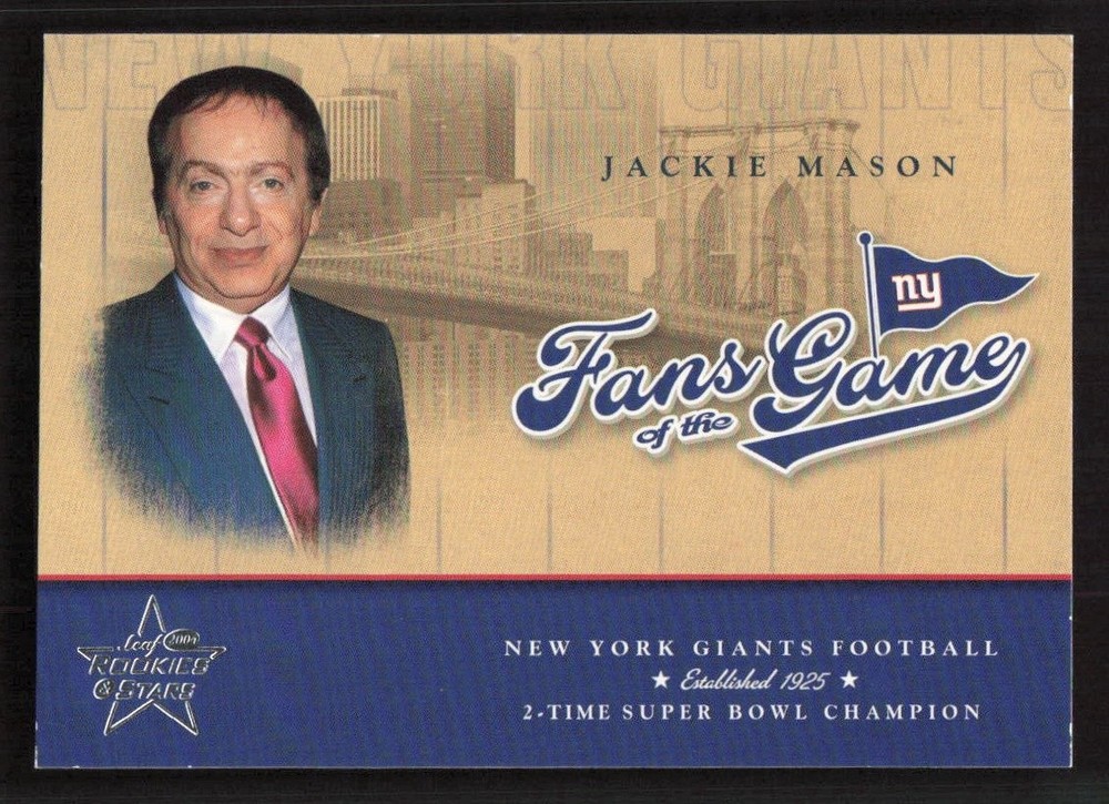 2004 Leaf Rookies & Stars Jackie Mason Fans of the Game #FG-4 Card