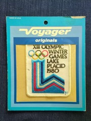 1980 Lake Placid Winter Olympics Embroidered Logo Patch Voyager NOS sealed card