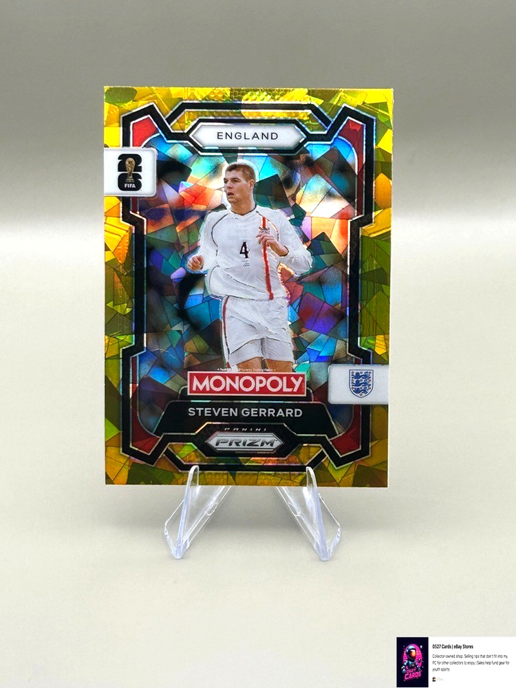2026 Panini Prizm Monopoly World Cup Steven Gerrard Gold Cracked Ice #23 England