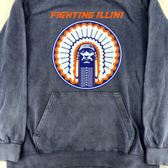 Fighting Illini Chief Illiniwek Comfort Colors Hoodie – True Navy and Black