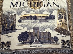 Michigan Wolverines Go Blue Woven Throw Blanket/Tapestry w/ Fringe