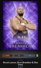 Brock Lesnar , Bron Breakker, Oba Femi Prismatic Iconic Slam WWE Mirage 26