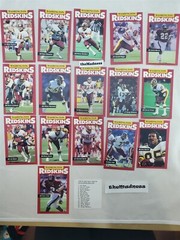 Three (3) Washington Redskins Police Safety Card Team Sets 1989 1990 1991