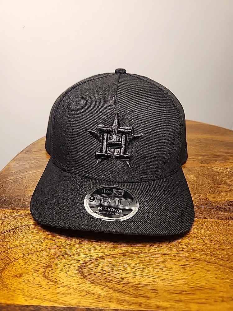 Houston Astros New Era 9Forty A-Frame Snapback Charcoal Blackout Hat Cap NWT