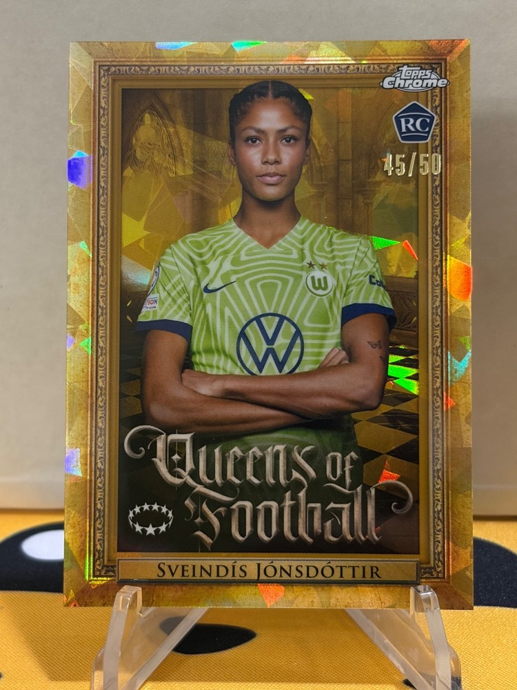 Sveindis Jonsdottir 2023 Topps Chrome UEFA Queens of Football Rookie RC Gold /50