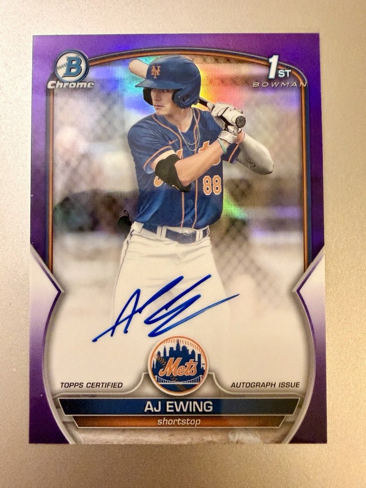 2023 Bowman Draft AJ Ewing 199/250 Purple Refractor Chrome 1st Auto #CDA-AE