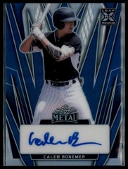 2024 Leaf Metal #BA-CB3 Caleb Bonemer Base Autographs Prismatic Blue #/25