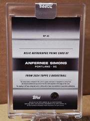 2023-24 Topps 3 Relic Prime Anfernee Simons Patch Auto /20