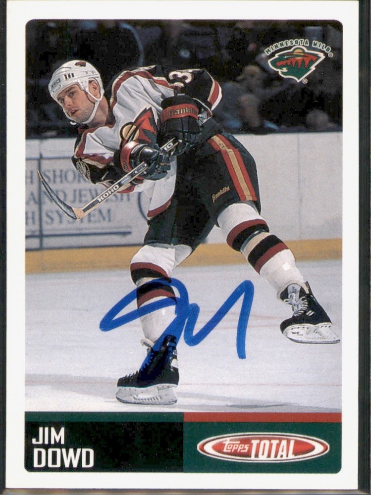 2002-03 Topps Total Jim Dowd #89 In Person Autograph Minnesota Wild