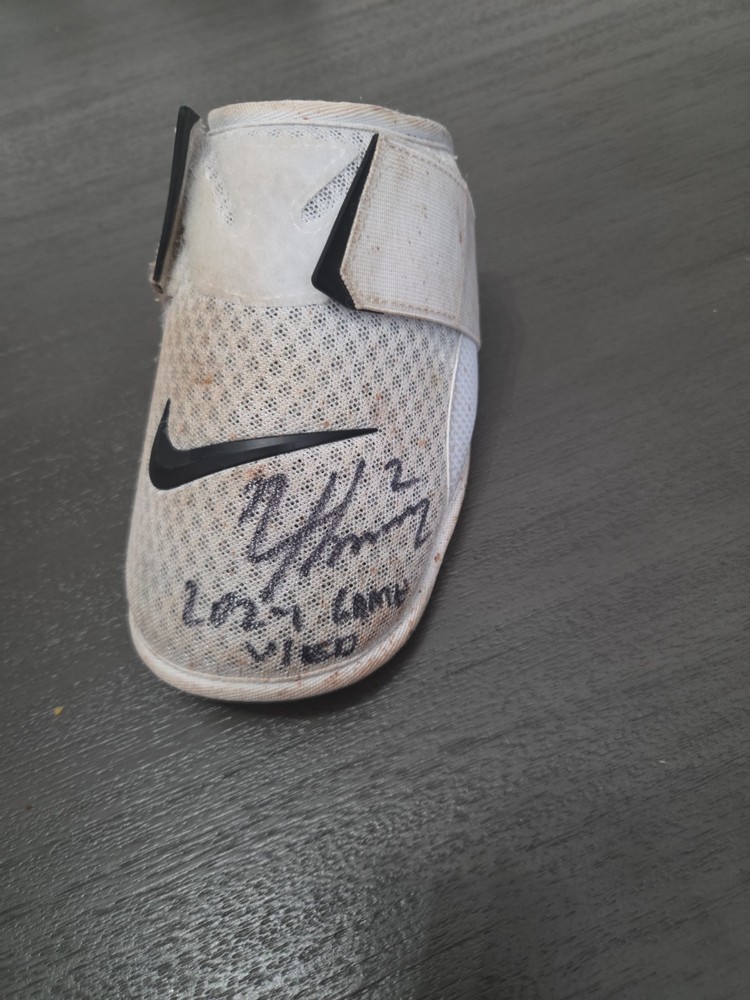 Game Used Nike And Signed Elbow Guard Nico Hoerner hologram MLB Authentication
