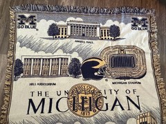 Michigan Wolverines Go Blue Woven Throw Blanket/Tapestry w/ Fringe