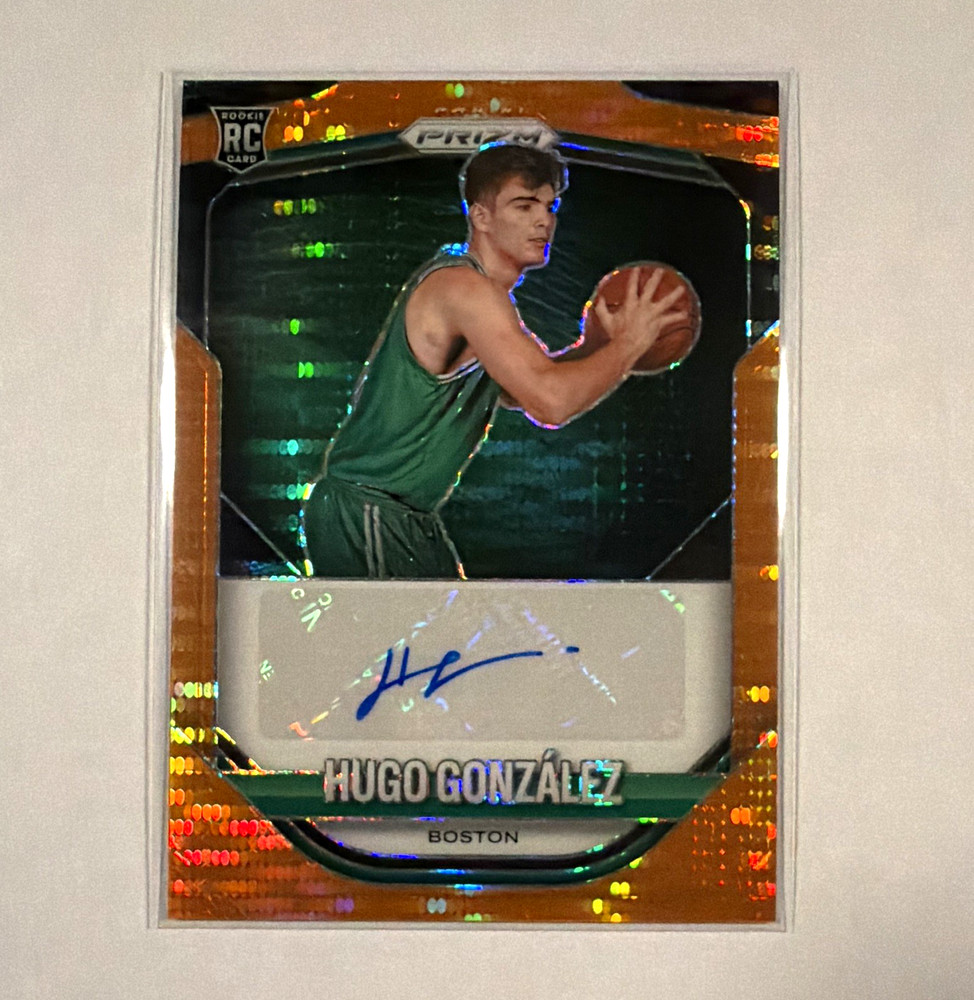 Panini 2025-26 Prizm Autographs Hugo González Celtics #PA-GON Orange Pulsar /149