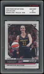 Caitlin Clark 2024 Panini Instant WNBA Rookie Card #198 Fever/Iowa 1st Graded 10
