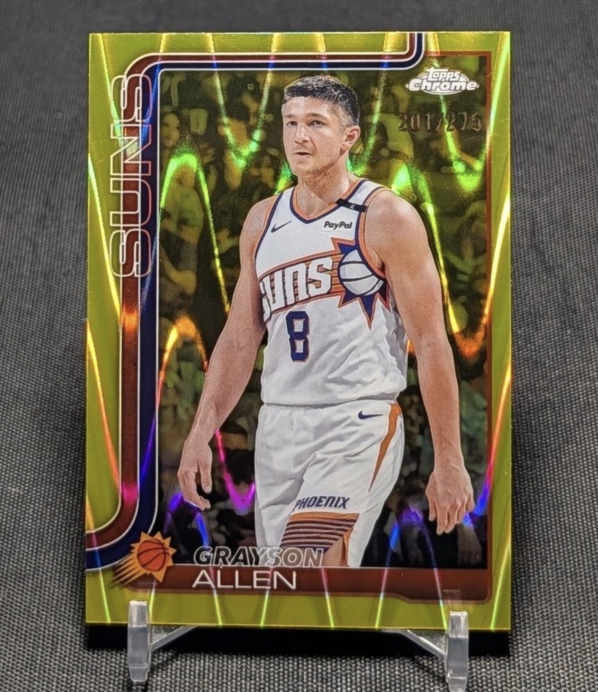 Grayson Allen Yellow Raywave Refractor /275 2025/26 Topps Chrome Card #107 Suns