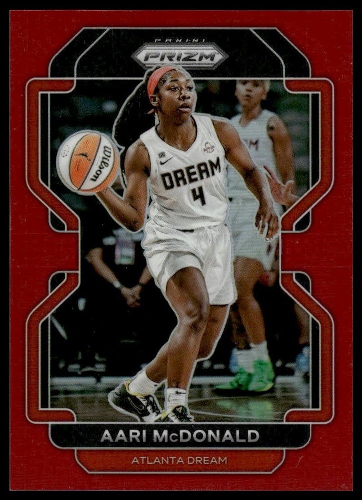 2022 Panini Prizm WNBA #19 Aari McDonald SN Red #/199 Atlanta Dream NM+