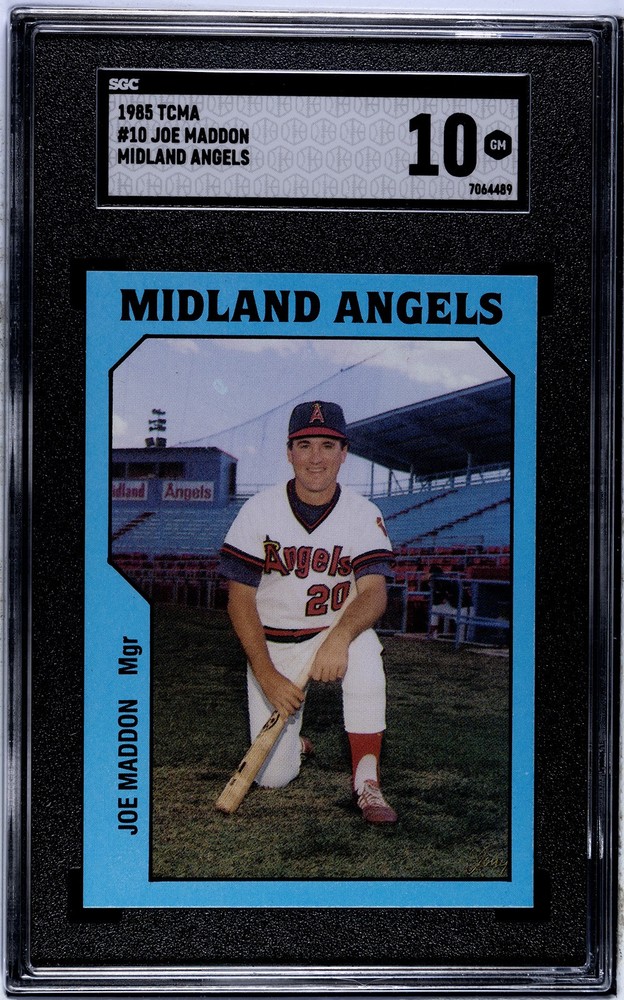Joe Maddon 1985 TCMA #10 Midland Angels RC Rookie SGC 10 GEM