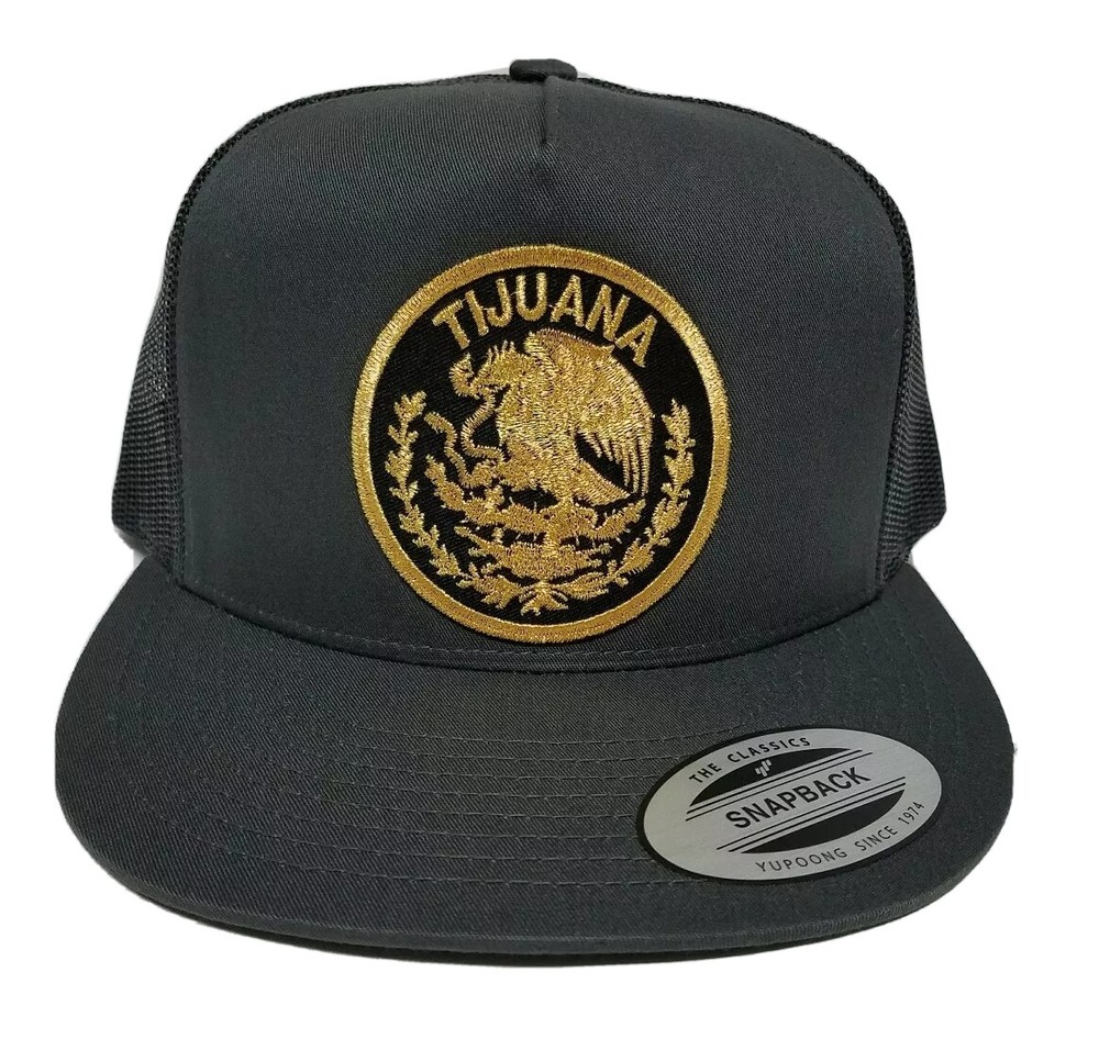 TIJUANA MEXICO HAT MESH TRUCKER DARK GREY SNAP BACK ADJUSTABLE NEW
