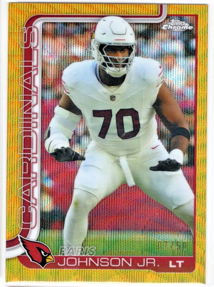 2025 Topps Chrome Gold Wave Refractors #3 Paris Johnson Jr. Cardinals 07/50